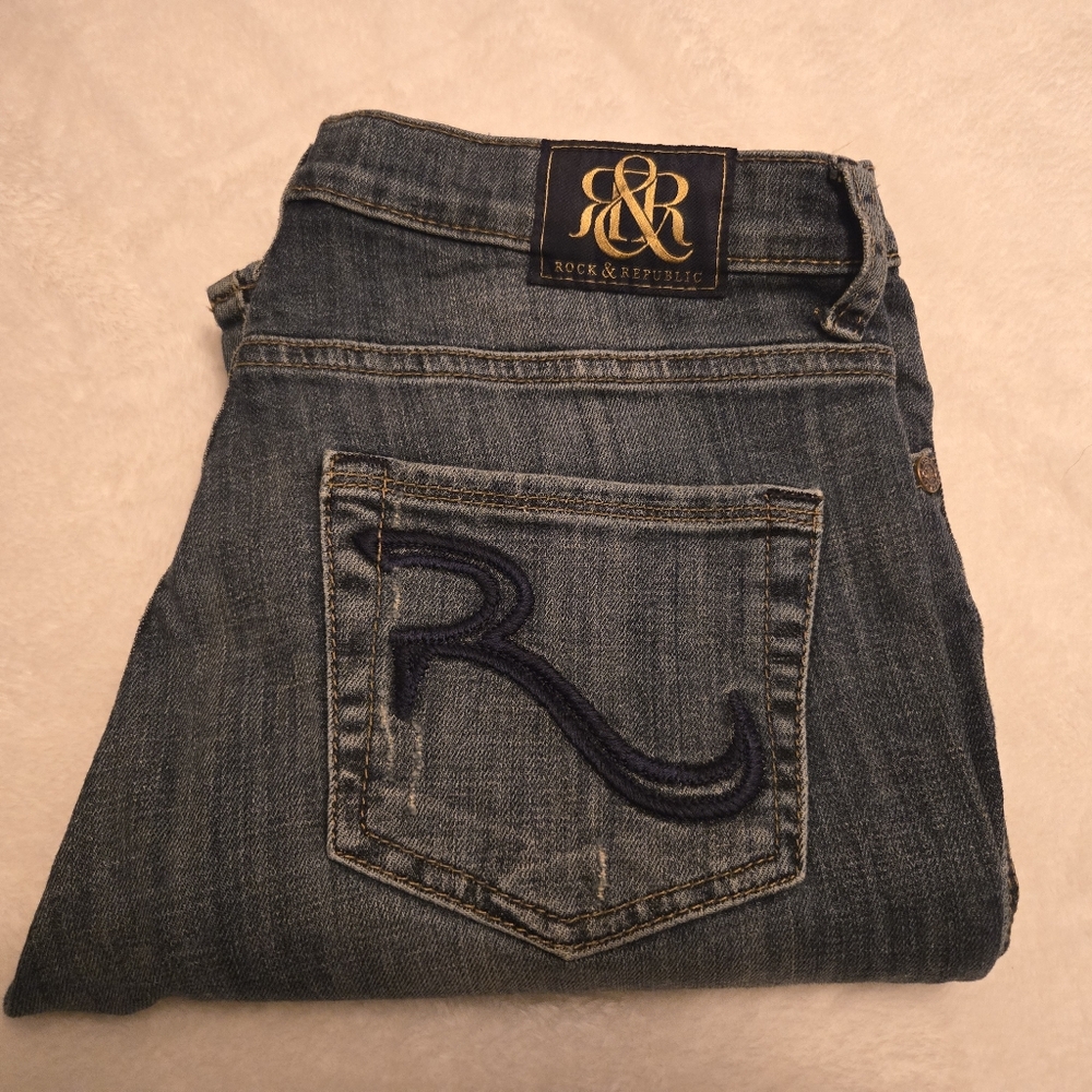 Rock & Republic Women's Denim Jeans with Embroidered Pocket